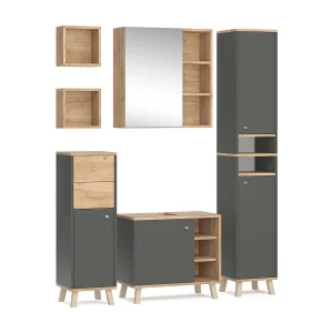Badmöbel-Set anthrazit 62x32x54 senyo Badmöbel-Set anthrazit 62x32x54 senyo