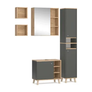 Badkamermeubel set antraciet 62x32x54 senyo Badkamermeubel set antraciet 62x32x54 senyo
