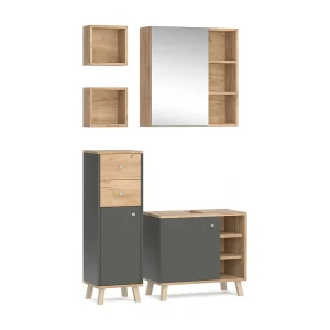Badkamermeubel set antraciet 62x32x54 senyo Badkamermeubel set antraciet 62x32x54 senyo