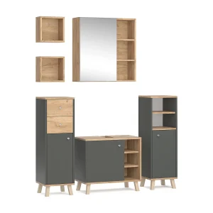 Badkamermeubel set antraciet 62x32x54 senyo Badkamermeubel set antraciet 62x32x54 senyo