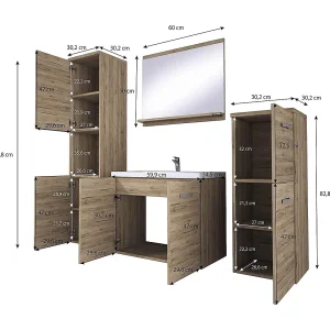 Badkamermeubelset MALO, badkamerset, zwevende badkamermeubels, inclusief wastafel, kleur zwart mat Badkamermeubelset MALO, badkamerset, zwevende badkamermeubels, inclusief wastafel, kleur zwart mat