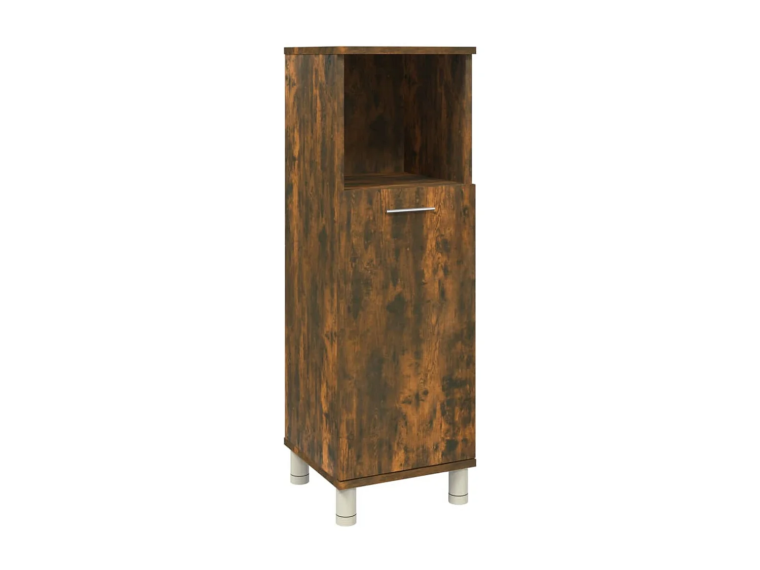 Badkamerkast 30x30x95 cm bewerkt hout gerookt eikenkleurig