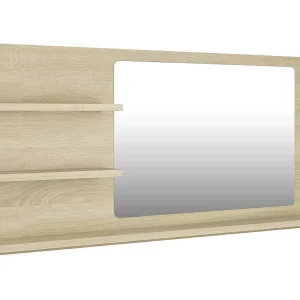 Badkamerspiegel 90×10,5×45 cm bewerkt hout sonoma eikenkleurig Badkamerspiegel 90×10,5×45 cm bewerkt hout sonoma eikenkleurig