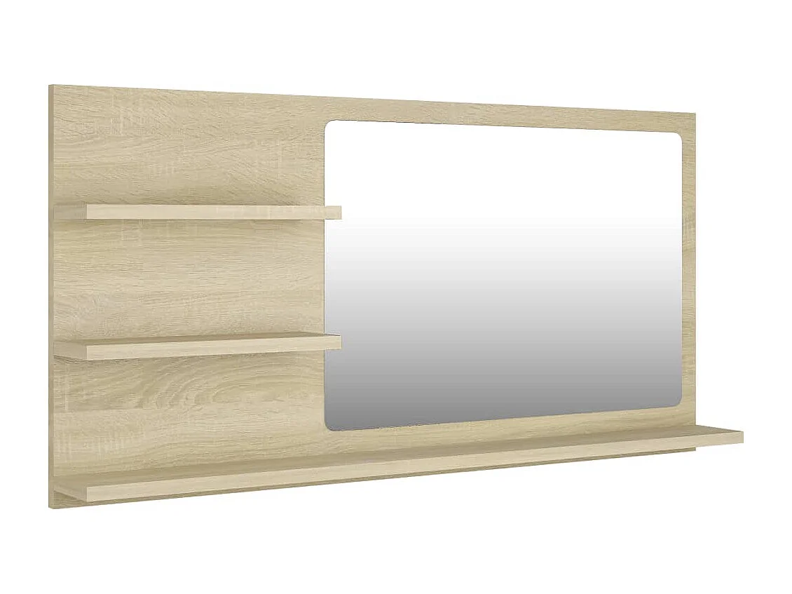 Badkamerspiegel 90x10,5x45 cm bewerkt hout sonoma eikenkleurig