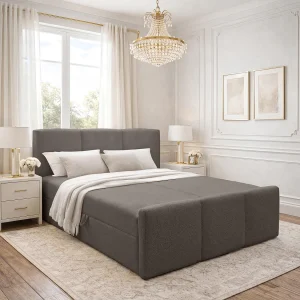AX LIVING Boxspringbed Bruin Ankarra 140×200 cm Bed met Opbergruimte AX LIVING Boxspringbed Bruin Ankarra 140×200 cm Bed met Opbergruimte