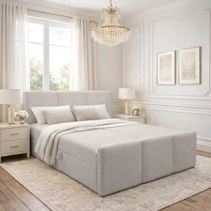 AX LIVING Boxspringbed Beige Ankarra 140×200 cm Bed met Opbergruimte