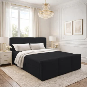 AX LIVING Boxspringbed Zwart Ankarra 180×200 cm Bed met Opbergruimte AX LIVING Boxspringbed Zwart Ankarra 180×200 cm Bed met Opbergruimte