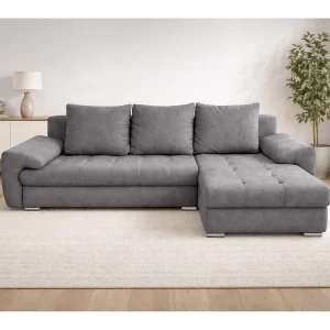AX LIVING Manisa Hoekbank Grijs L-vorm Slaapbank Rechts AX LIVING Manisa Hoekbank Grijs L-vorm Slaapbank Rechts