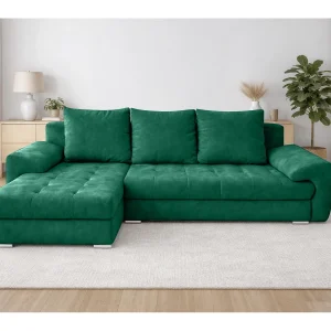 AX LIVING Manisa Hoekbank Groen L-vorm met Slaapfunctie Links AX LIVING Manisa Hoekbank Groen L-vorm met Slaapfunctie Links