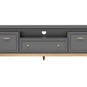 AX LIVING TV-meubel Nymphen Donkergrijs 179 cm 1 Lade 2 Deuren MDF Eiken AX LIVING TV-meubel Nymphen Donkergrijs 179 cm 1 Lade 2 Deuren MDF Eiken