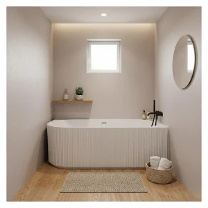 Bad STRIA 150cm Half Vrijstaand Rechts – Geribbeld Acryl Lucite®