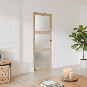 Schuifdeur inbouwsysteem met 3 ramen, B73 cm, Mat glas, ACOSTA II Schuifdeur inbouwsysteem met 3 ramen, B73 cm, Mat glas, ACOSTA II