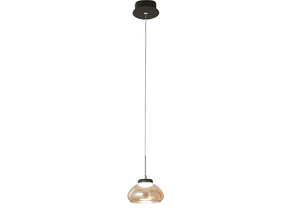 Arabella - Enkele hanglamp van Fabas Luce - 8W LED - Plafondlamp Diameter 14cm Amber