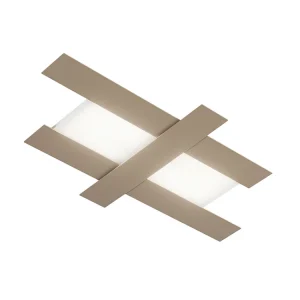 Applique LED 50W gris tourterelle – Structure géométrique en acier, lumière chaude 3000K, 2620lm, largeur 104 cm Applique LED 50W gris tourterelle – Structure géométrique en acier, lumière chaude 3000K, 2620lm, largeur 104 cm