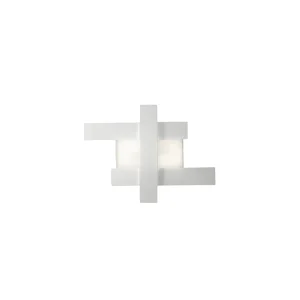 Applique LED blanche 30W – Structure géométrique en acier, lumière chaude 3000K, 2620lm, largeur 65,5 cm Applique LED blanche 30W – Structure géométrique en acier, lumière chaude 3000K, 2620lm, largeur 65,5 cm