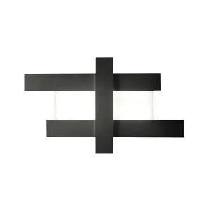 Applique murale LED noire 50W – Structure géométrique en acier, lumière chaude 3000K, 2620lm, largeur 104 cm Applique murale LED noire 50W – Structure géométrique en acier, lumière chaude 3000K, 2620lm, largeur 104 cm