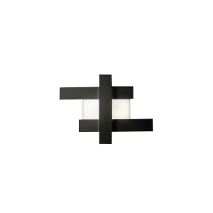 Applique murale LED 30W noire – Structure géométrique en acier, lumière chaude 3000K, 2620lm, largeur 65,5 cm