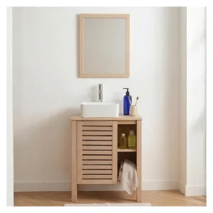 Badmeubel 60cm eiken, wasbak, kraan en spiegel TALIX Badmeubel 60cm eiken, wasbak, kraan en spiegel TALIX