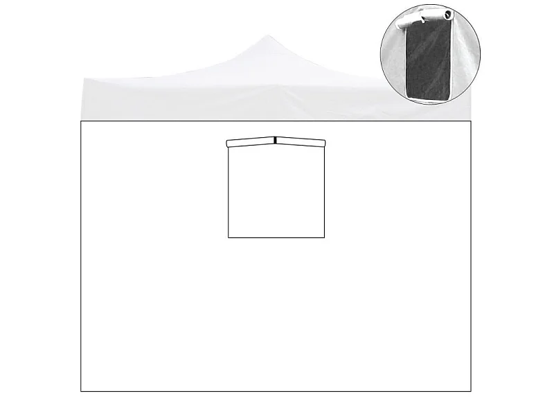 3x2m waterdichte witte zijkap met raam voor Market-Pro opvouwbare paviljoen