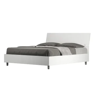 160×190 opbergbed met gekanteld hoofdeinde in witte essen Demas