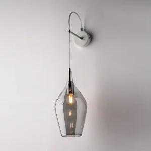 Ares Applique en fer et verre gris pyrex 1 lumière .14 P.21 BL273-AP1-GR Ares Applique en fer et verre gris pyrex 1 lumière .14 P.21 BL273-AP1-GR