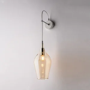 Ares Applique en fer et verre pyrex ambré 1 lumière .14 P.21 BL273-AP1-AM Ares Applique en fer et verre pyrex ambré 1 lumière .14 P.21 BL273-AP1-AM