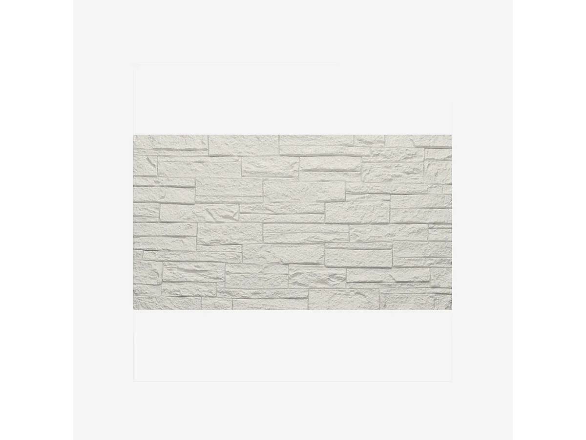 Set van 12 decoratieve panelen met 3D-baksteeneffect, 8,6 m² PU-wandbekleding, afmetingen 120 x 60 x 2,5 cm, wit kwartsiet.