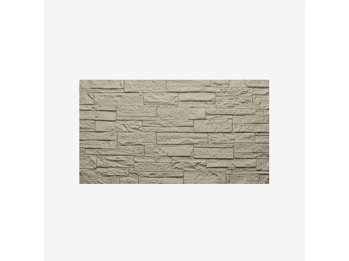 Set van 12 decoratieve panelen met 3D baksteen- en steeneffect, 8,6 m² PU-wandbekleding, 120 x 60 x 2,5 cm, grijs, Tortora