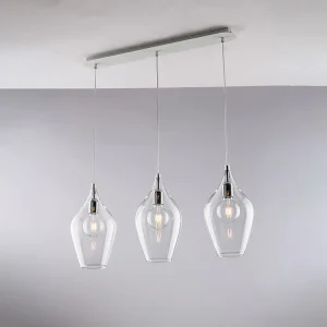 Ares Rail en fer avec verre pyrex transparent 3 lumières L.75 X 10 BL273-BIN3-TR Ares Rail en fer avec verre pyrex transparent 3 lumières L.75 X 10 BL273-BIN3-TR