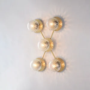 Armonia Plafonnier en fer bronzé brossé 5 lumières L.62 x 42 BL285-PL5-BRZ