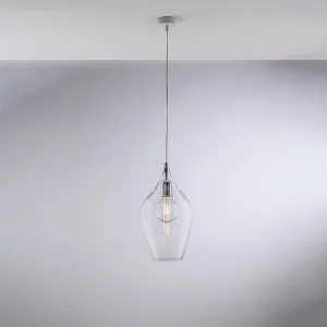 Ares Suspension Iron avec verre pyrex transparent 1 lumière 142 d.20 BL273-S1-TR Ares Suspension Iron avec verre pyrex transparent 1 lumière 142 d.20 BL273-S1-TR