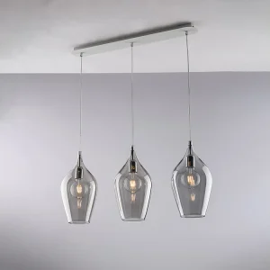 Ares Rail en fer avec verre gris pyrex 3 lumières L.75 X 10 BL273-BIN3-GR Ares Rail en fer avec verre gris pyrex 3 lumières L.75 X 10 BL273-BIN3-GR
