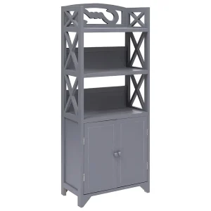 Badkamerkast 46x24x116 cm paulowniahout grijs Badkamerkast 46x24x116 cm paulowniahout grijs