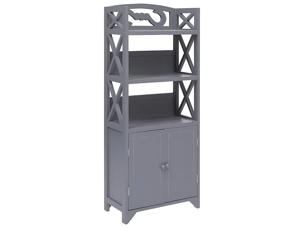 Badkamerkast 46x24x116 cm paulowniahout grijs