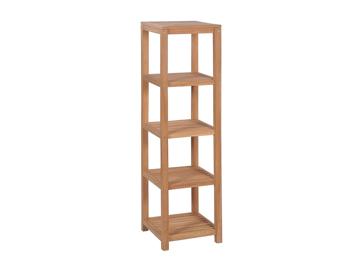 Badkamer opbergrek 4-laags 42x42x165 cm massief teakhout