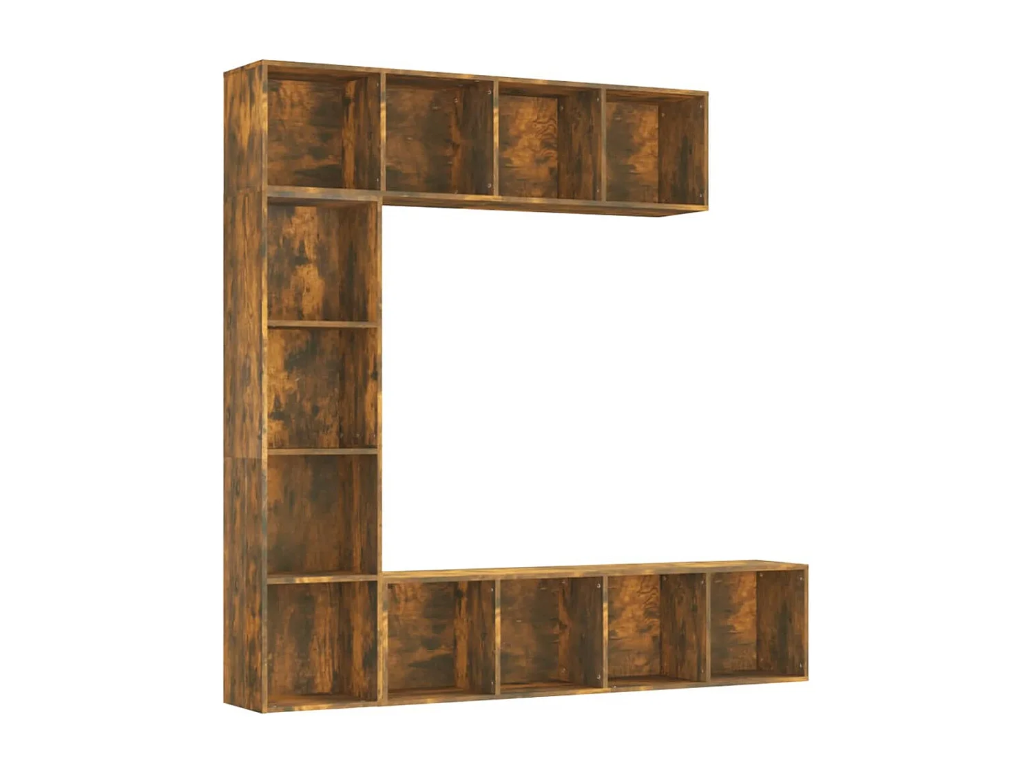 3-delige boekenkast- / tv-meubelset 180x30x180 cm gerookt eiken