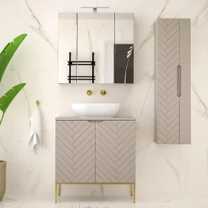 Ensemble meuble simple vasque 80cm 2 portes op voeten en colonne Daria Kasjmier Ensemble meuble simple vasque 80cm 2 portes op voeten en colonne Daria Kasjmier