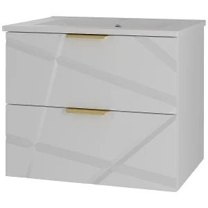 Meuble enkele wastafel ingebouwd 60cm Aurora Wit Meuble enkele wastafel ingebouwd 60cm Aurora Wit