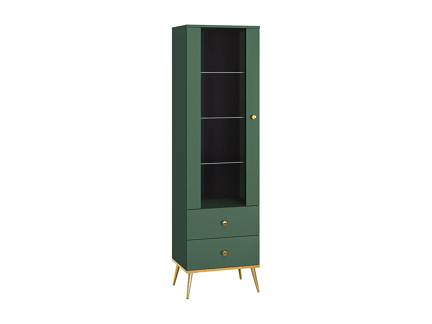1-deurs vitrinekast met 2 lades Thalia Green