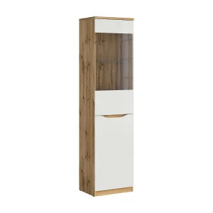 1-deurs vitrinekast June Wit en Hout 1-deurs vitrinekast June Wit en Hout