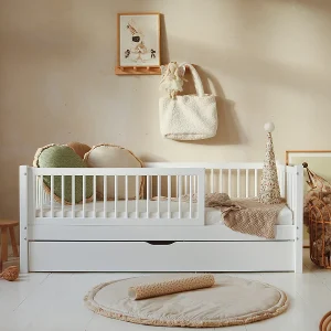 Bed 90×190 bedhek lattenbodem en lade inclusief Sybil Wit Bed 90×190 bedhek lattenbodem en lade inclusief Sybil Wit