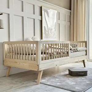 Bed 90×190 met hoog bedhek en lattenbodem inclusief poten 20 cm Maylis Bois Bed 90×190 met hoog bedhek en lattenbodem inclusief poten 20 cm Maylis Bois