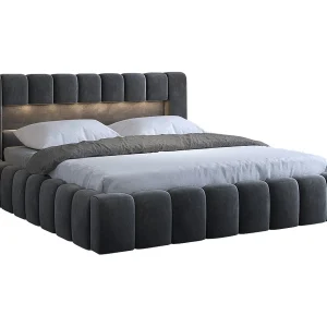 Kistbed 180×200 inclusief lattenbodem Auria Fluweel Donkergrijs Kistbed 180×200 inclusief lattenbodem Auria Fluweel Donkergrijs