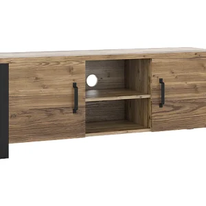 2-deurs TV-meubel 147 cm Lyam Hout en Zwart 2-deurs TV-meubel 147 cm Lyam Hout en Zwart