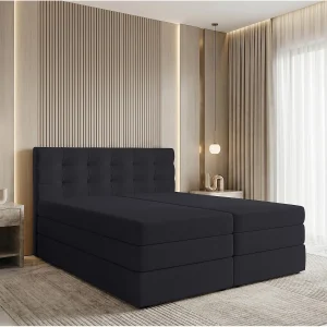 AX LIVING Finike Bed 180×200 cm, boxspring, stof zwart