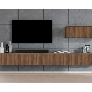 AX LIVING Modern TV-lowboard Loriano wandmeubel 300 cm walnoot Warmia AX LIVING Modern TV-lowboard Loriano wandmeubel 300 cm walnoot Warmia