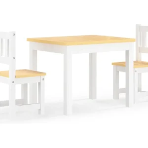 3-delige Kindertafel- en stoelenset MDF wit en grijs 3-delige Kindertafel- en stoelenset MDF wit en grijs