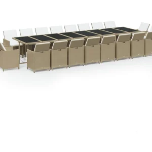 21-delige Tuinset met kussens poly rattan beige 21-delige Tuinset met kussens poly rattan beige