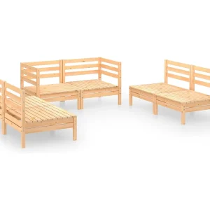 6-delige Loungeset massief grenenhout 6-delige Loungeset massief grenenhout