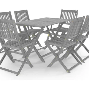 7-delige Tuinset massief acaciahout grijs 7-delige Tuinset massief acaciahout grijs